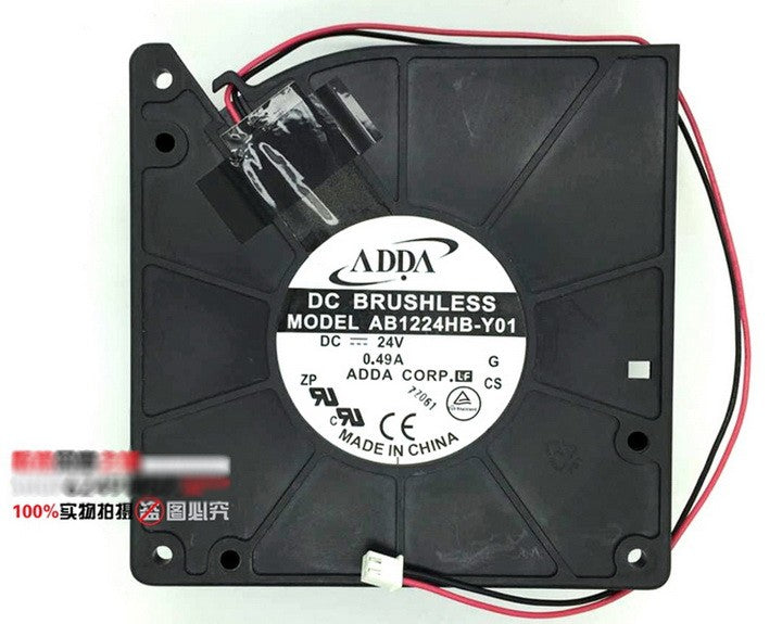 ADDA AB1224HB-Y01 24V 0.49A 2wires Cooling Fan ADDA AB1224HB-Y01 24V 0.49A 2wires Cooling Fan